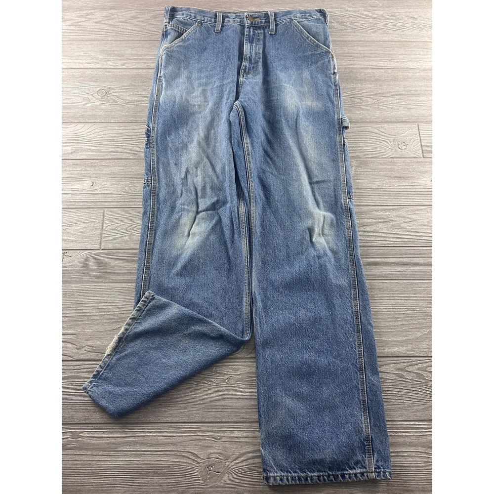 Polo Ralph Lauren Carpenter Jeans Mens 34x34 Blue Denim Utility Work Pants RL 67